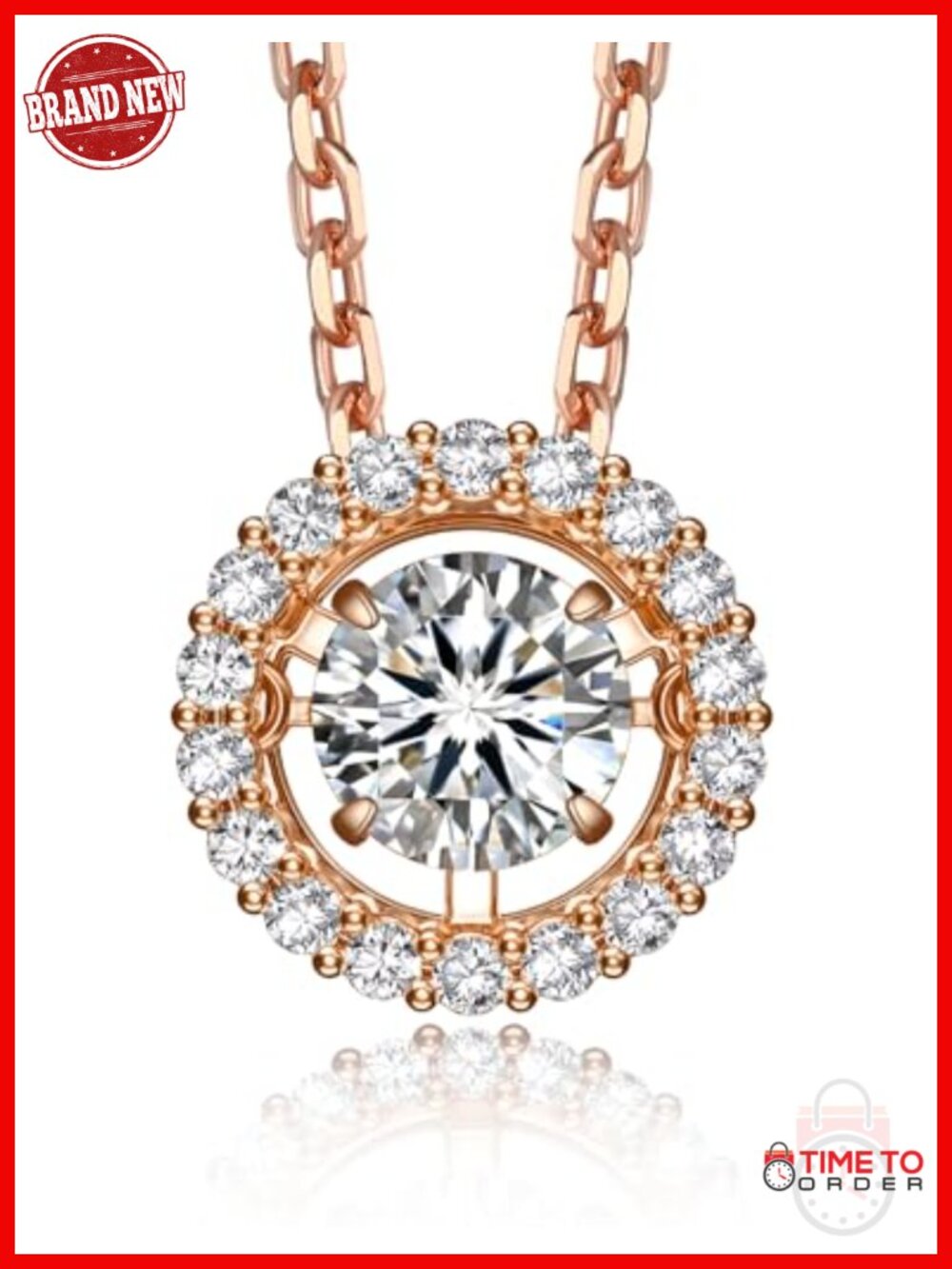 Dancing Moissanite Pendant Necklace in Sterling Silver